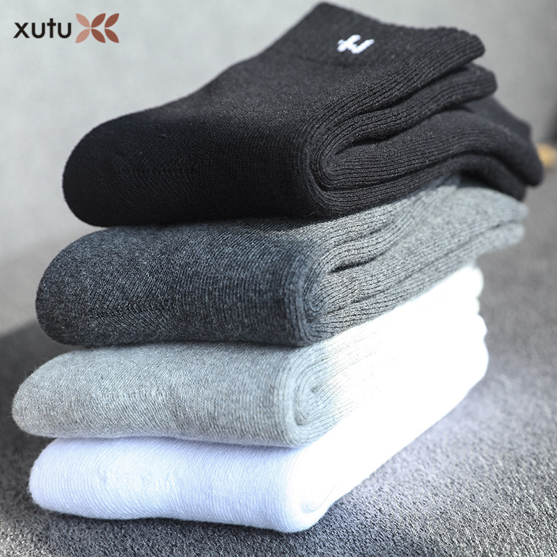 8 Double Thickened Male Socks Winter Pure Color Cotton Socks Plus Suede Warm Socks Hair Circles Towel Socks Male Wool Socks Thick Socks
