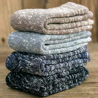 Thick socks Men's winter tide tube cotton socks wool socks warm socks autumn and winter stockings plus velvet thick towel socks