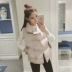 Thu đông 2018 phiên bản Hàn Quốc mới của cổ áo mỏng cổ áo dày cotton ấm áp vest vest ngắn vest nữ thời trang nữ Áo vest