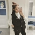 Thu đông 2018 phiên bản Hàn Quốc mới của cổ áo mỏng cổ áo dày cotton ấm áp vest vest ngắn vest nữ
