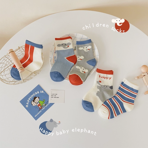 Детские осенние хлопковые милые носки подходит для мужчин и женщин, гольфы, средней длины