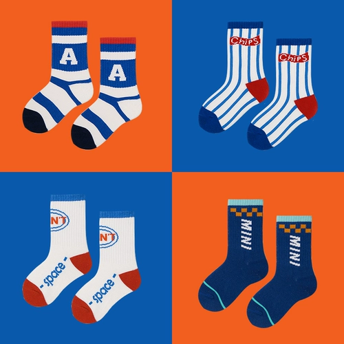 Детские осенние носки, хлопковые весенние гольфы для мальчиков, подходит для подростков, средней длины