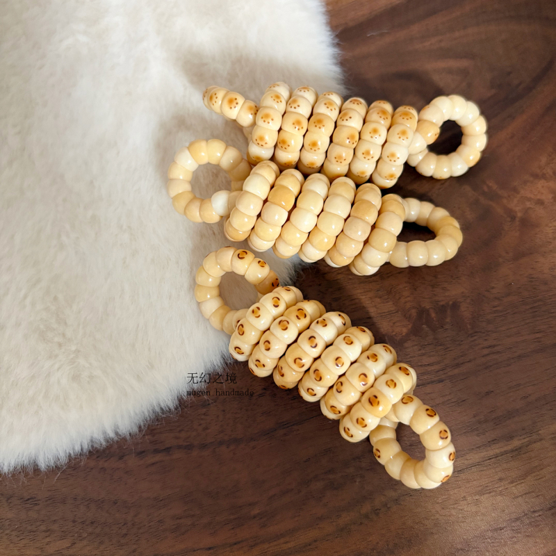 6mm Mini White Jade Bodhi Weathered Yellow Beads 108 Pieces~Charcoal-Burned Cat Claw Leopard Pattern Natural Toy Beads 6mm Mini White Jade Bodhi Weathered Yellow Beads 108 Pieces~Charcoal-Burned Cat Claw Leopard Pattern Natural Toy Beads