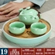 Vòng 1 nồi 2 tách trà đặt khách sạn bằng gốm tre bàn trà khô Bàn trà Kung Fu đặt khay trà nước một nồi hai cốc bình pha trà