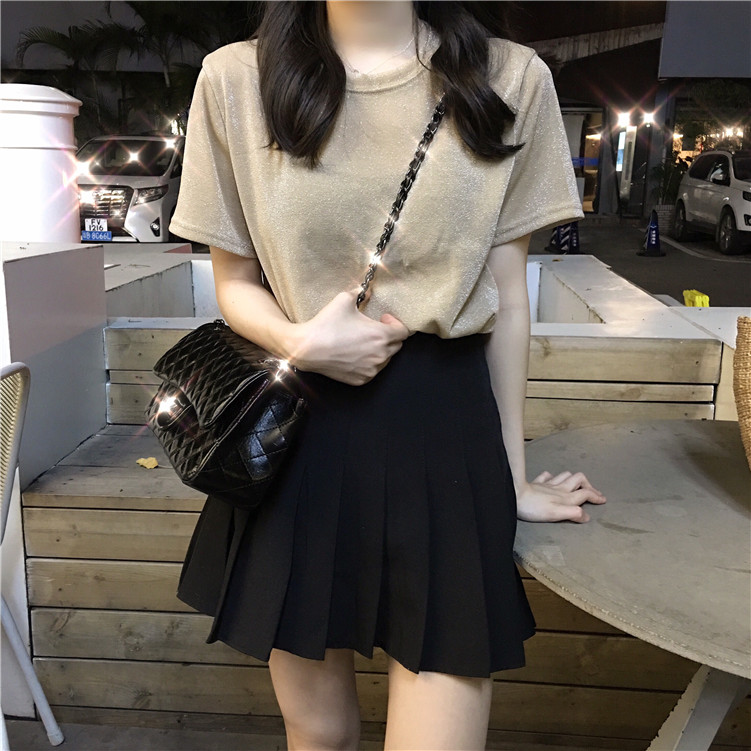 XL mùa thu đông mới váy xếp li nữ béo mm váy thun eo cao eo cao là váy mỏng 200 kg chân váy hoa nhí dáng dài