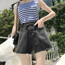 Denim shorts women tide ins summer clothes 2021 New Korean version of loose thin waist wide legs Joker a hot pants