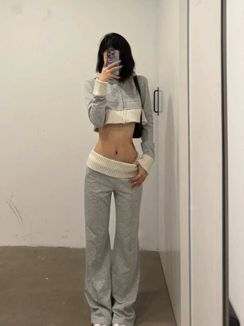Sports suit, set, short hoody, sweatshirt, loose straight fit