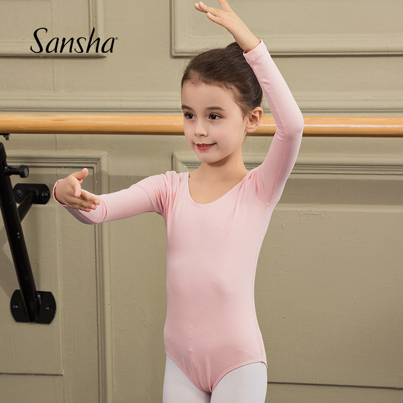 Sansha - France girls ballet dress - up children's long - sleeve dance conjunction with strength dance suit