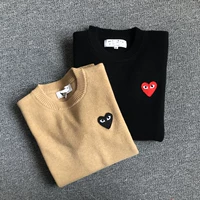 Шерстяной трикотажный свитер для влюбленных, свободный крой