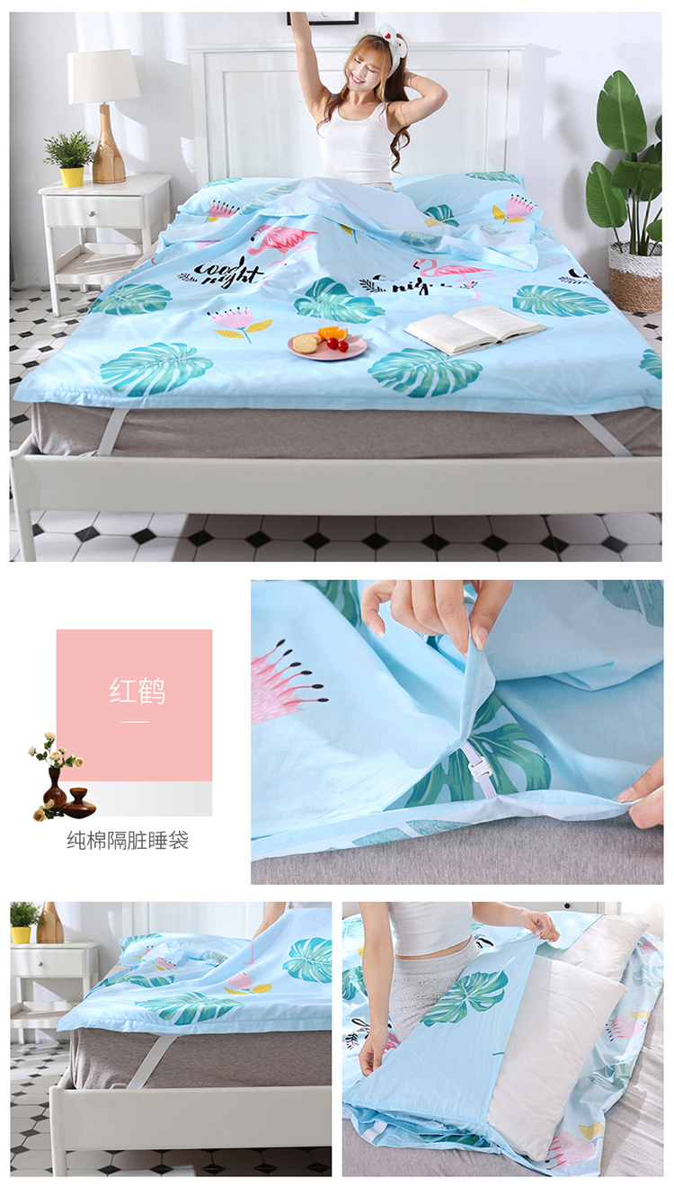 Du lịch xách tay bông người lớn du lịch bẩn bẩn túi ngủ khách sạn chống bẩn quilt đơn đôi bông siêu nhẹ bốn mùa