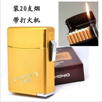 Top thuốc lá tự động tốt với bật lửa bơm hơi 20 miếng bìa thuốc lá sáng tạo cá nhân thuốc lá chữ - Bật lửa mua bật lửa cối tàu