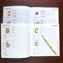 English Red Book 26 letters upper and lower case pencil writing book practice preschool English word copybook kindergarten