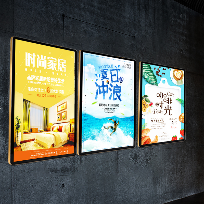 Rounded ultra-thin magnetic light box wall-mounted luminous milk tea shop led price list advertising indoor light box billboard