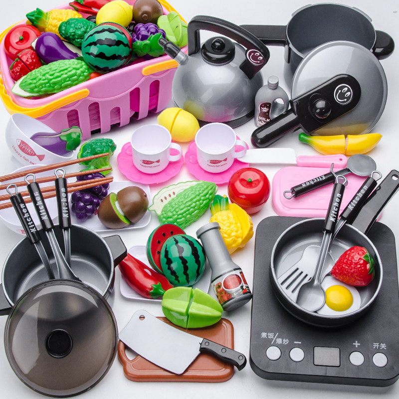 Kids cut fruits and vegetables cut che le toys baby girl simulation over the home kitchen cooking cooking set