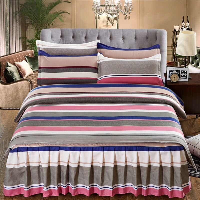 Váy ngủ dày chà nhám đơn giường đôi 1,5 m 1,8m2m Váy ren Hàn Quốc giả cotton chống trượt trải giường - Váy Petti váy giường khách sạn