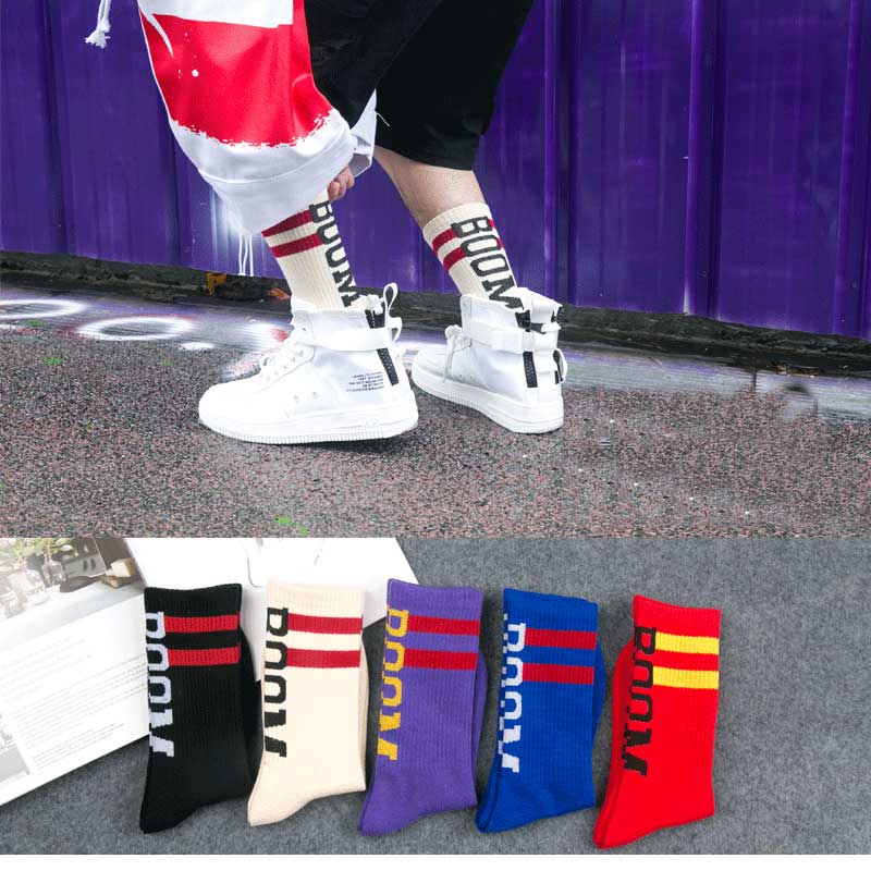 Socks Men's middle cylinder long cylinder Long Sox men's Chaochio Silo Basketball Socks Autumn winter Deodorant Sweat and Han version Street