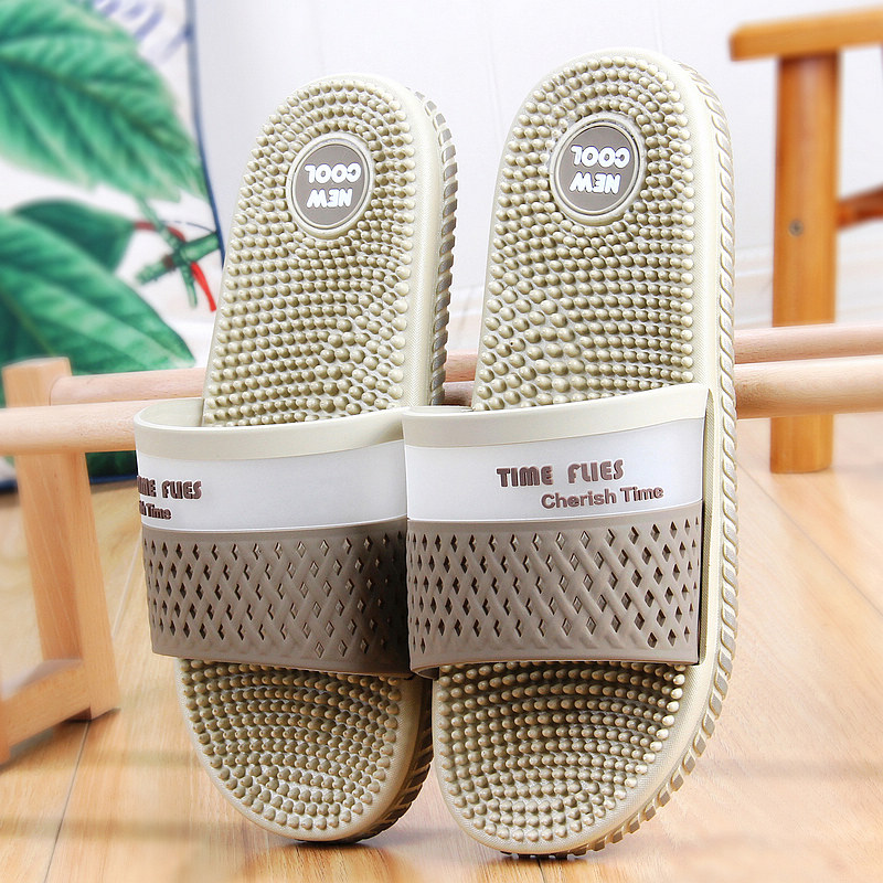 KhakiPlantar massage man slipper household summer indoor non-slip At home take a shower Shower Room Deodorization sandals  male summer