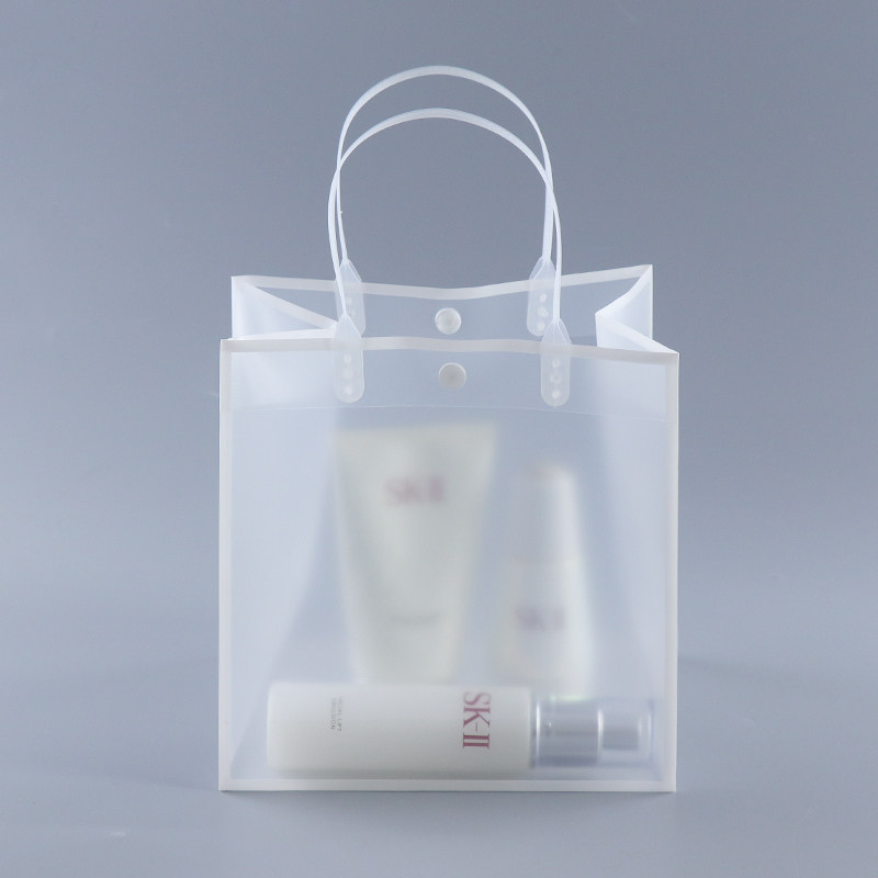 Transparent pp handbag PVC milk tea bag clothing store gift bag storage bag bag printing logo customization