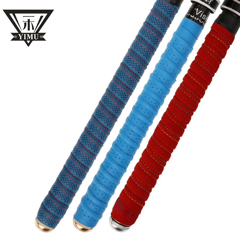 A wood wrapped with fish rod keel lengthened non-slip sweat-absorbing belt tied rod breathable winding handle cover anti-electric sealing