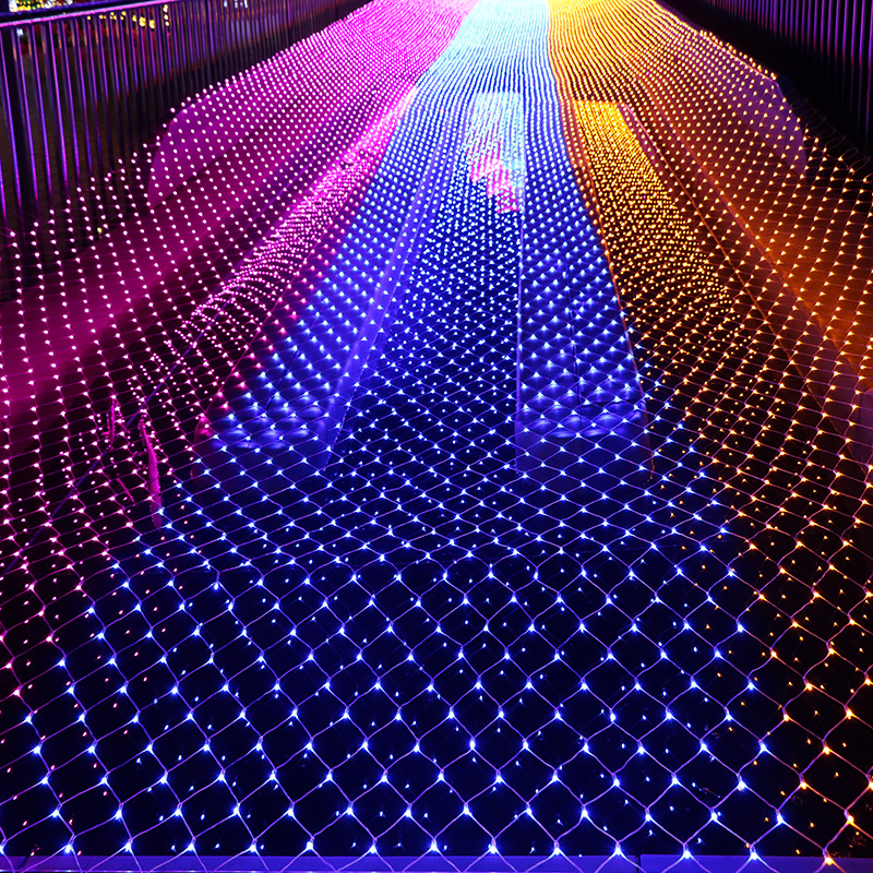 LED mesh fishing net lamp solar small color light flashing light string lights full of stars outdoor waterproof New Year Spring Festival decoration