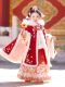 Girls' Chinese-Style Cape Hanfu Red Long Thick Coat for Children, Little Girls, and Babies for Autumn and Winter