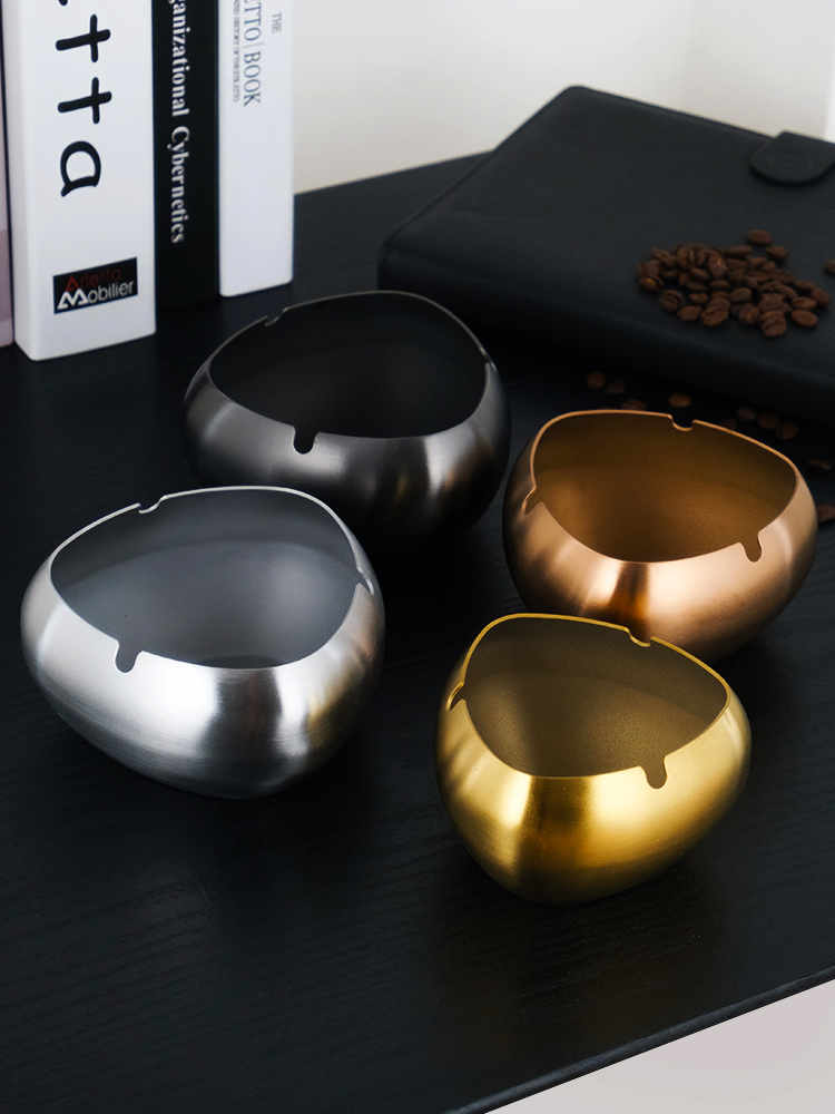 Shake-in-smoke Ashtray Fashion Home Living Room Creative Personality Anti Fly Minima Stainless Steel Hotel Bar Customised LOGO
