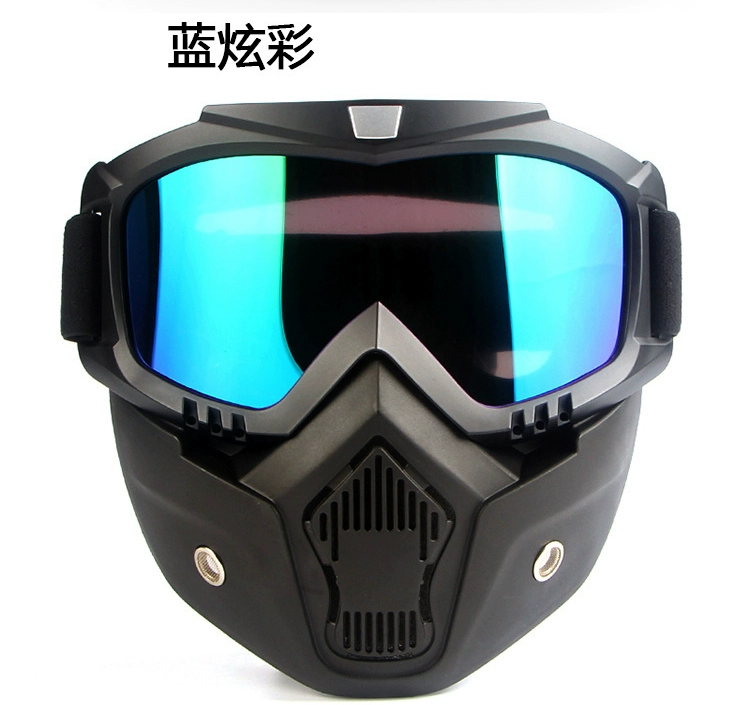 Mặt Nạ Chiến Thuật Mặt Nạ Harley Kính Chống Gió Đi Xe Địa Hình Người Lái Xe Máy Ống Kính CS Ngoài Trời Bảo Vệ Mặt mặt nạ phòng hóa