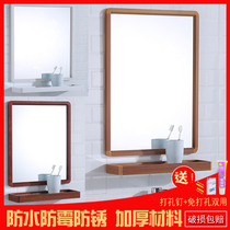 Bathroom Mirror Toilet Mirror Wall-mounted Wash Dresser Dresser Space Aluminum Bathroom Mirror With Shelf Cupboard