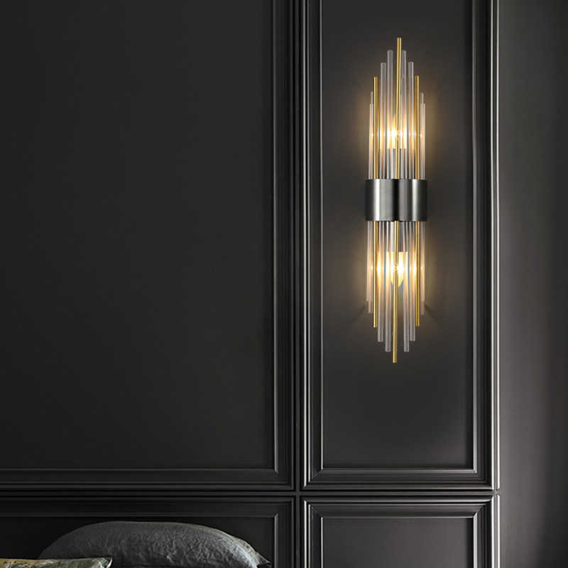 Light Extravagant Wall Light Living Room Free wiring TV Background Wall minimalist rear modern Bedroom headboard Aisle Charging Crystal Light