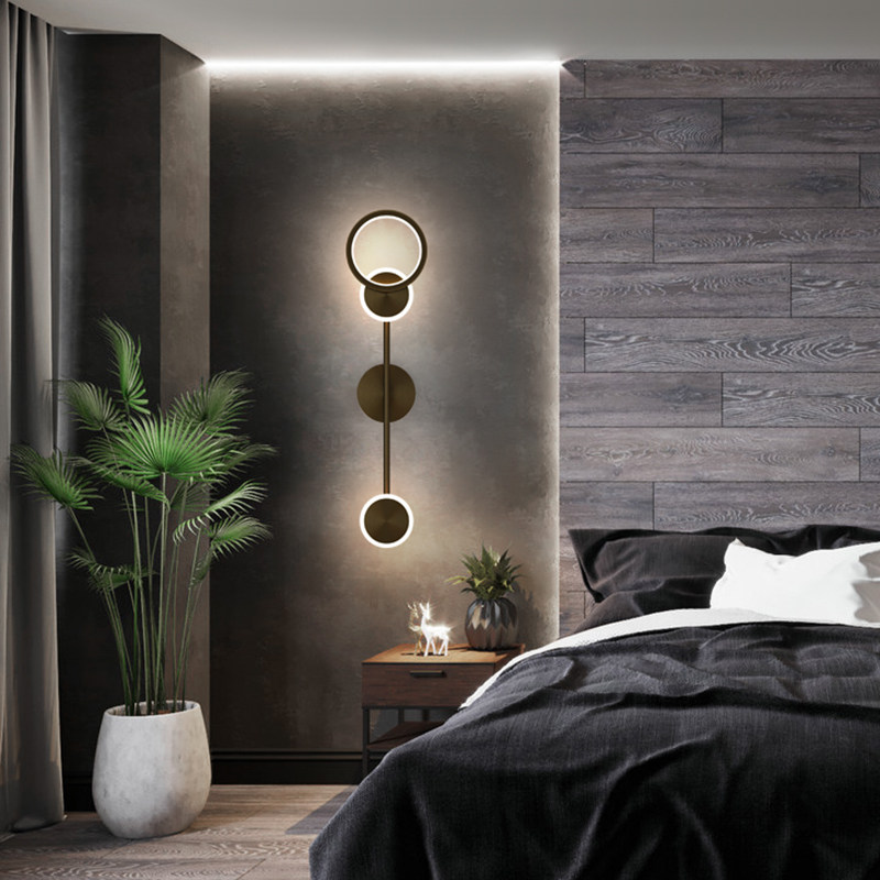 Total Copper Nordic Wall Lamp Light Extravagant Bedroom Bed Headlights Living-room Background Wall Modern Minima Wiring Charging Wall Lamp