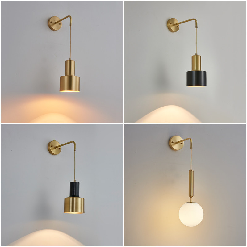 Bedside wall lamp wiring-free living room wall lamp creative modern minimalist wiring-free charging lamp Nordic light luxury lamps