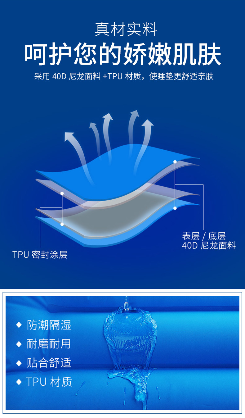 Giải trí báo chí đôi bơm hơi đệm ngoài trời lều ngủ mat cắm trại mat không khí giường dày mat - Thảm chống ẩm / Mat / Gối xốp nền nhà