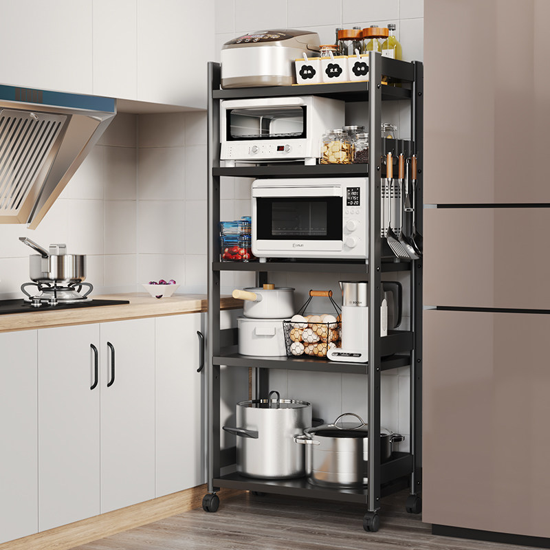 Kitchen shelves floor multi-layer microwave oven supplies household discharge rice cooker integrated storage shelf complete