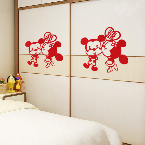 Wedding Supplies Daquan Wedding Creative Window Flower Sticker Wedding Decoration Door Sticker Wedding Room Decoration Door Double Happy Word