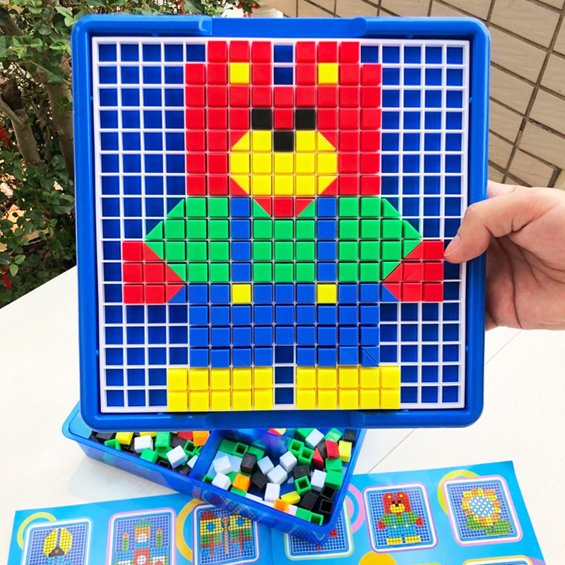 Large children's mushroom pin creative intelligence puzzle baby 3 block plug boy girl 4 - 6 years old puzzle toy