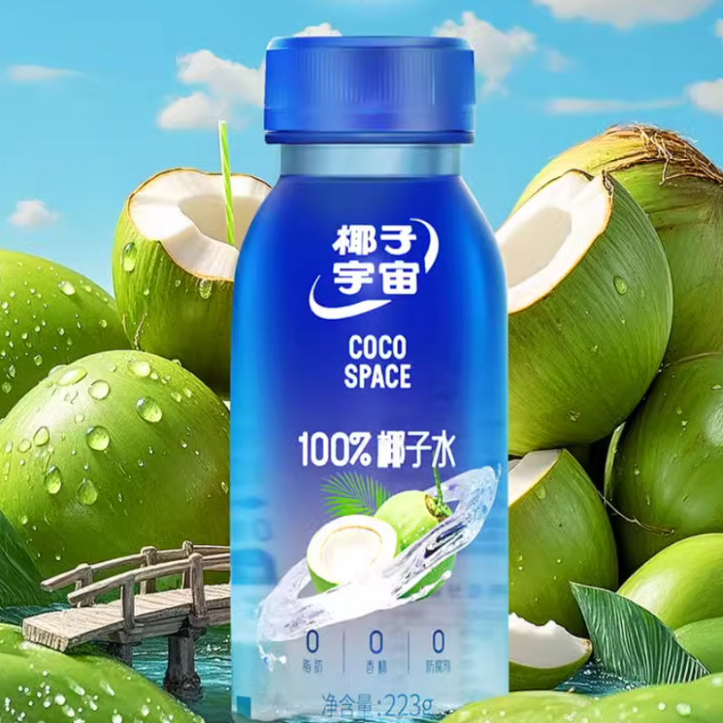【椰子宇宙】禅宝100%椰子水孕妇可喝223*10瓶整箱植物饮料旗舰店
