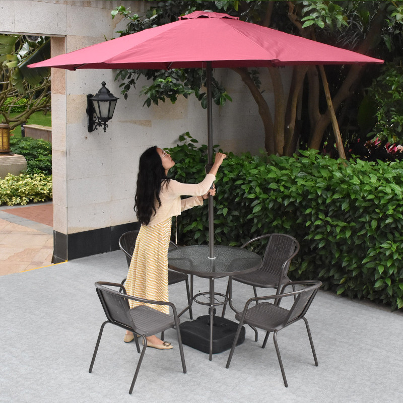 Yard garden outdoor table and chairs courtyard with umbrella coffee