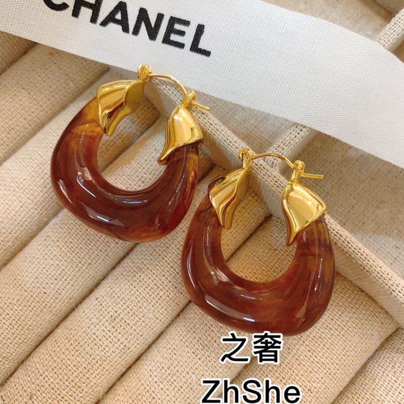 The Extravagant Merald Wind Ear Ring Plated Real Gold Resin Earrings Temperament Earrings Fashion Earrings Fashion Earrings FACTORY DIRECT-Taobao
