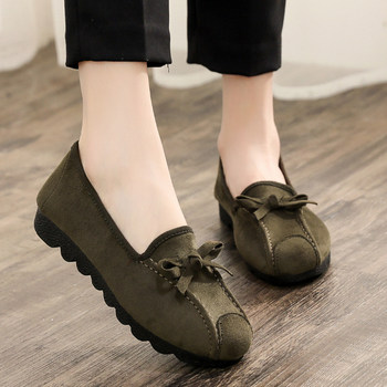 New style old beijing cloth shoes women's single shoes flat soft sole non-slip slip-on black work shoes beanie shoes mother's shoes