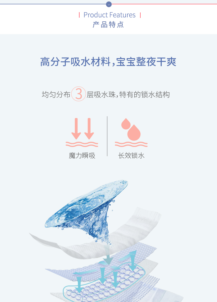 BBG dòng mềm tã cho bé túi lớn M code 58 miếng nam và nữ mềm tã khô thoáng khí - Tã / quần Lala / tã giấy tã goon