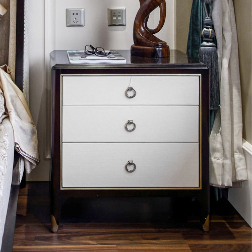 Modern American-style solid wood bedside table neo-classical European-style storage cabinet bedside cabinet model room solid wood post-modern cabinet