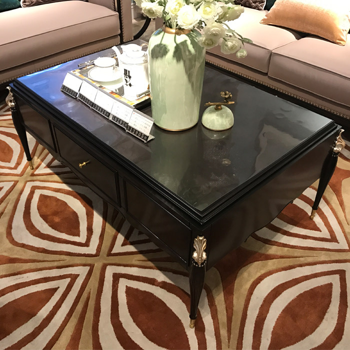 Modern American Neoclassical Postmodern Solid Wood Tea Table Living Room Home Innate Tea Table Combined TV Cabinet