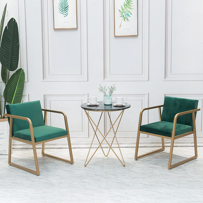 Home Balcony Single Sofa Ins Nets Red Coffee Hall Milk Tea Shop Dining Table And Chairs Combination Minima Casual Dining Chair House