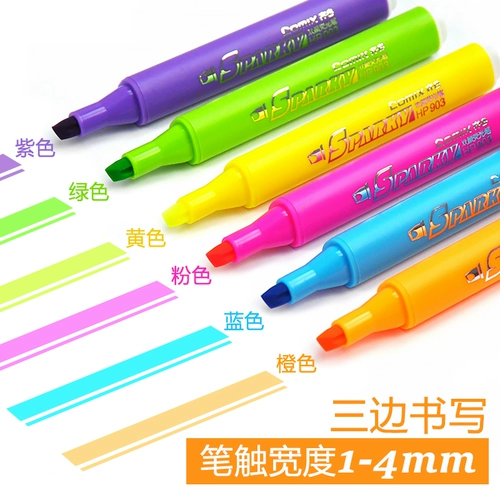 Qinxin Fluorescent Note Number Pen Примерно подсказывает ключевые набор маркировки