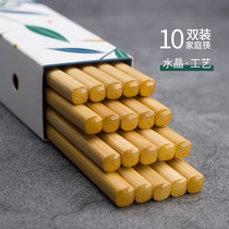 Chopsticks household high-grade high temperature resistant solid wood non-slip paint-free natural mold bamboo chopsticks family 2021 New