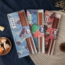 Japanese chopsticks pointed Home sushi solid wood high-grade high temperature resistant mold home natural wooden chopsticks sashimi fast