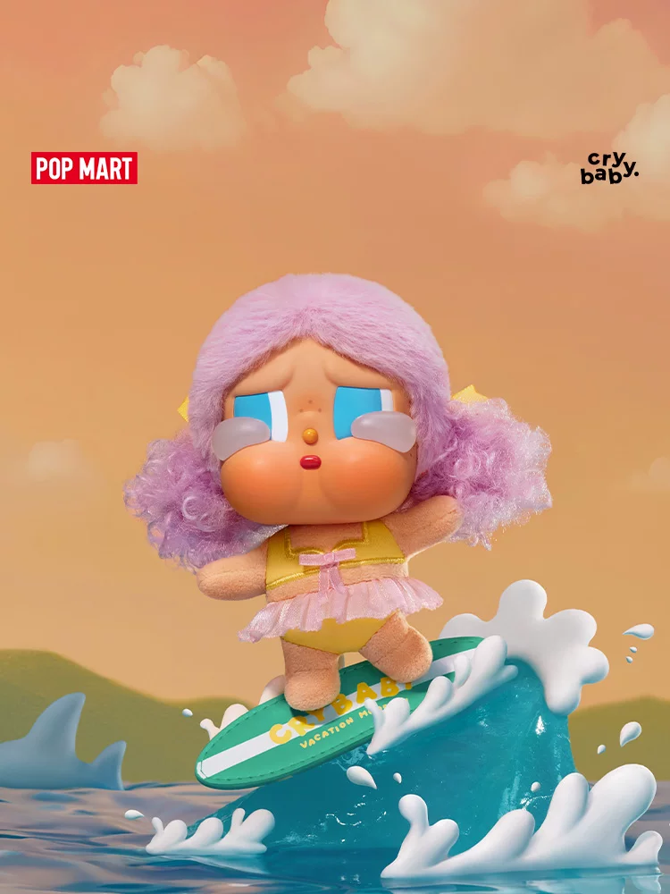 Плюшевая подвеска-вентер CRYBABY Bubble Mart из серии Vacation Mode On, бокс-сюрприз, подарок