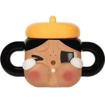 POPMART CRYBABY Sad Club Ceramic Cup Brown Gold Water Cup Gift