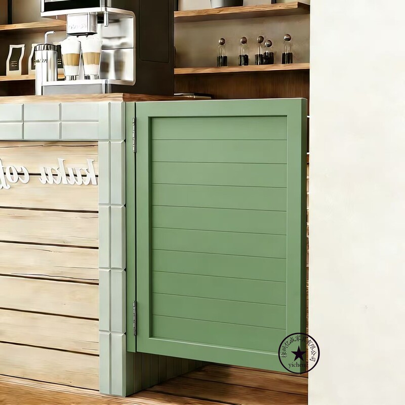 Minimalist Solid Wood Half-Height Bathroom Door, Green Louvered Decorative Small Door, Front Desk Door, Partition Door, Kindergarten Low Door Minimalist Solid Wood Half-Height Bathroom Door, Green Louvered Decorative Small Door, Front Desk Door, Partition Door, Kindergarten Low Door