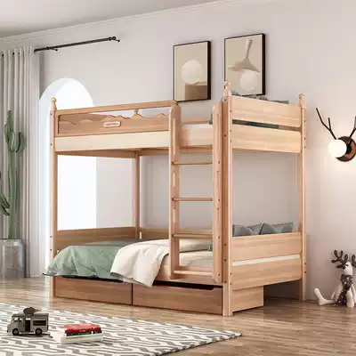 Solid wood bunk bed, children's cots two bunk bed mother shang xia pu chuang bi-level multi-function composite adults